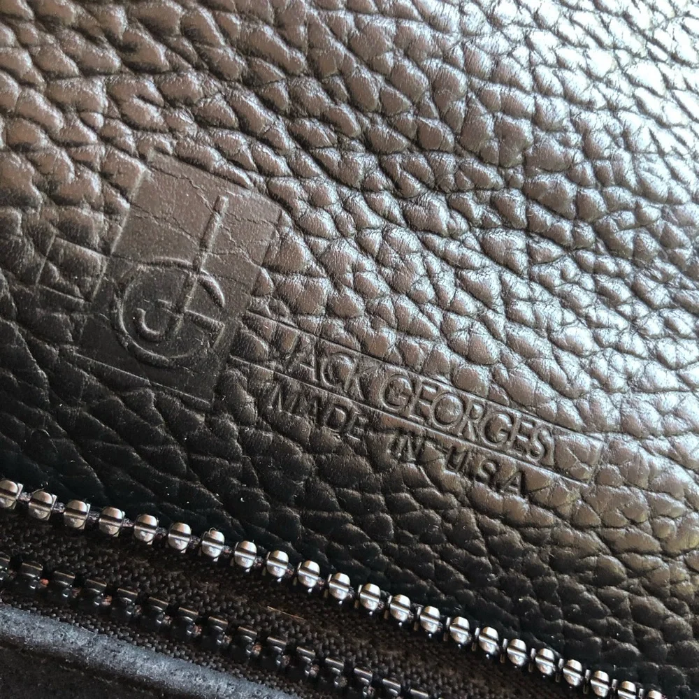 Jack George’s Vintage Briefcase Black Leather Satchel Messenger Business Bag